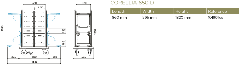 Dimensions e-Corellia 650 Duo