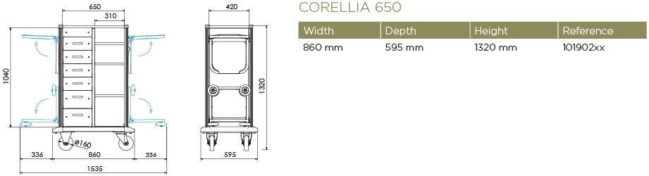 Dimensions e-Corellia 650 Mono